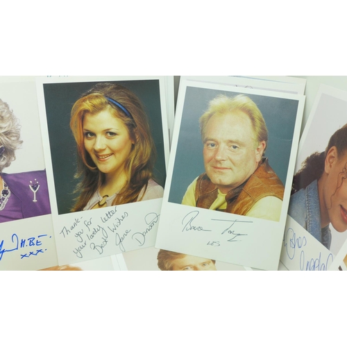 665 - A collection of signed photograph cards, Coronation Street cast, (31)