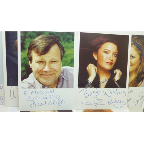 665 - A collection of signed photograph cards, Coronation Street cast, (31)