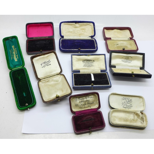 675 - Jewellery boxes and a pair of Mikimoto silver and pearl earrings