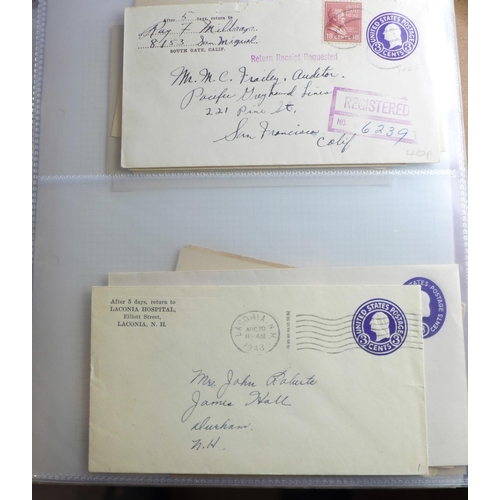 687 - An album with a collection of United States postal history and stationery, some early 20th Century, ... 