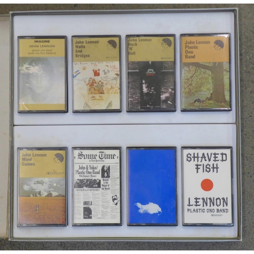 696 - The Beatles John Lennon, eight cassettes collection, boxed