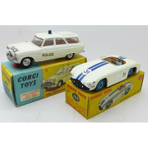 703 - Two Corgi Toys and two Dinky Toys die-cast vehicles, 150S, 113, 419 and 133, boxed