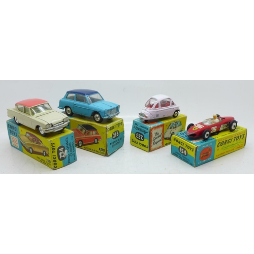 704 - Four Corgi Toys die-cast vehicles, 234, 154, 233 and 216, boxed