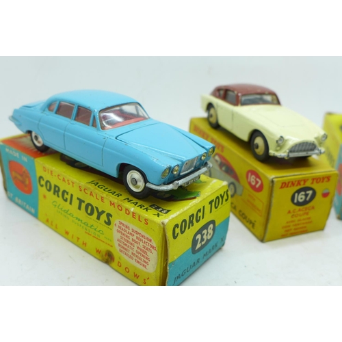 705 - Two Corgi Toys and one Dinky Toys die-cast vehicle, 304, 238 and 167, boxed