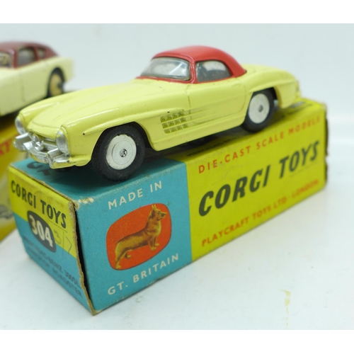 705 - Two Corgi Toys and one Dinky Toys die-cast vehicle, 304, 238 and 167, boxed