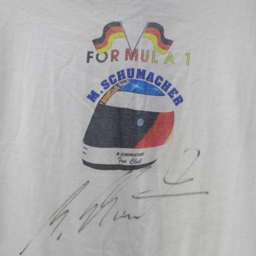 718 - A Michael Schumacher Fan Club t-shirt, signed