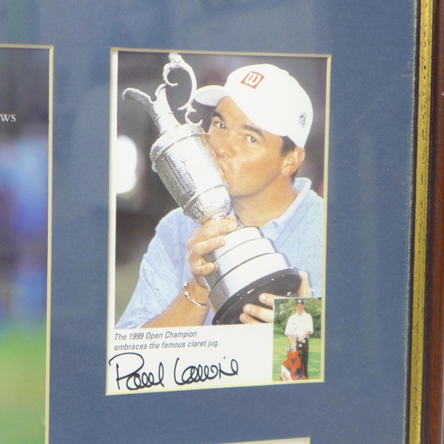 723 - A framed set of 1999 British Open UK official programme and photograph of the winner Paul Laurie, wi... 