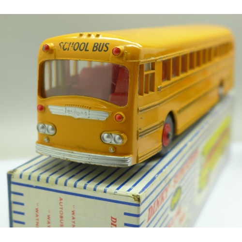 735 - Two Dinky Supertoys die-cast vehicles, 949 Wayne School Bus and 514 Guy Van, boxed