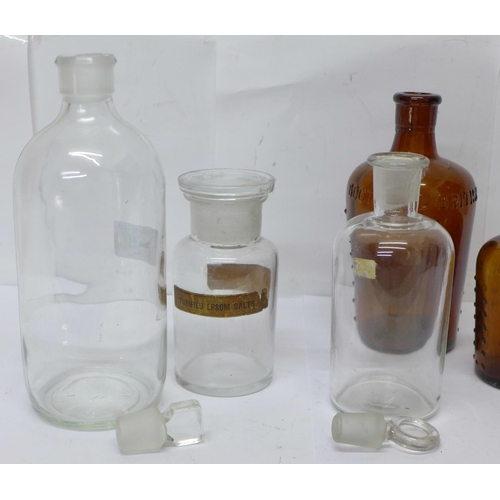 737 - A collection of six chemist's bottles including Boots