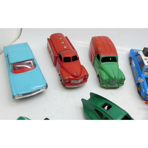 748 - Thirteen Dinky Toys and Corgi Toys die-cast vehicles including Hillman Hunter rally car