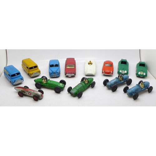 753 - Thirteen Dinky Toys die-cast vehicles including seven racing cars