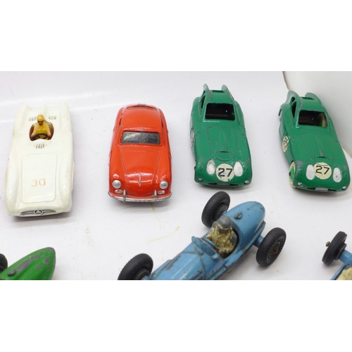 753 - Thirteen Dinky Toys die-cast vehicles including seven racing cars