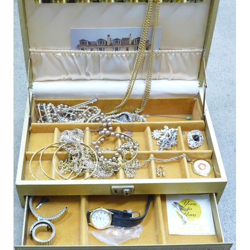 755 - Costume jewellery including faux pearls, cased