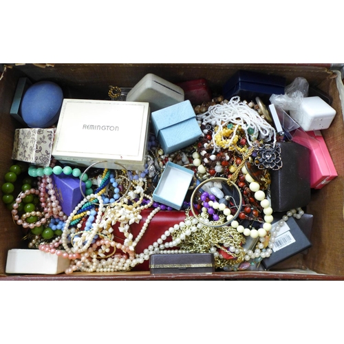 756 - A large case of costume jewellery