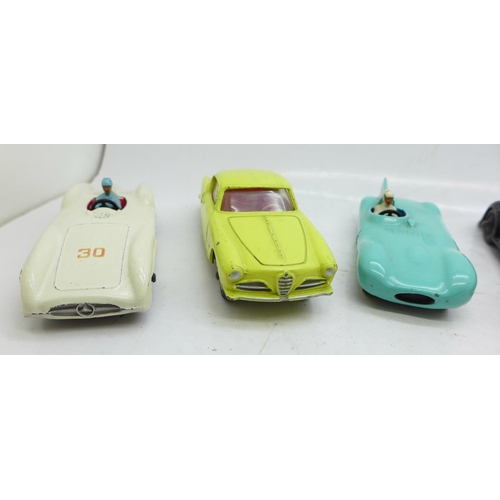 762 - Twelve Dinky Toys die-cast vehicles including nine racing cars, Cunningham C-5R, Bristol 450, etc.