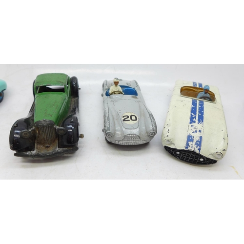 762 - Twelve Dinky Toys die-cast vehicles including nine racing cars, Cunningham C-5R, Bristol 450, etc.