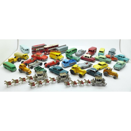 763 - A collection of Lesney die-cast vehicles and Coronation coach and horses (35)