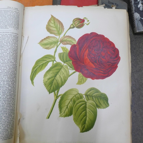 780 - A box of books with 'Gardens' volume 25, 1883, with coloured plates