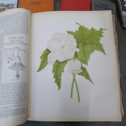 780 - A box of books with 'Gardens' volume 25, 1883, with coloured plates