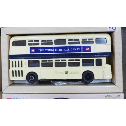 791 - Six Corgi Toys model buses including limited edition AEC Regal West Riding, all boxed