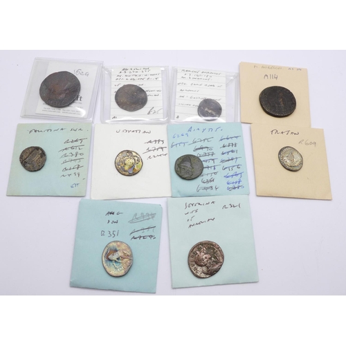 800H - Ten Roman coins, (packaged, listed and priced)