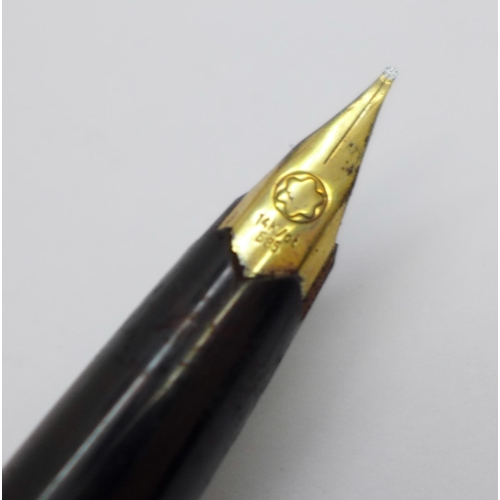 829 - A Montblanc fountain pen with 14ct gold nib