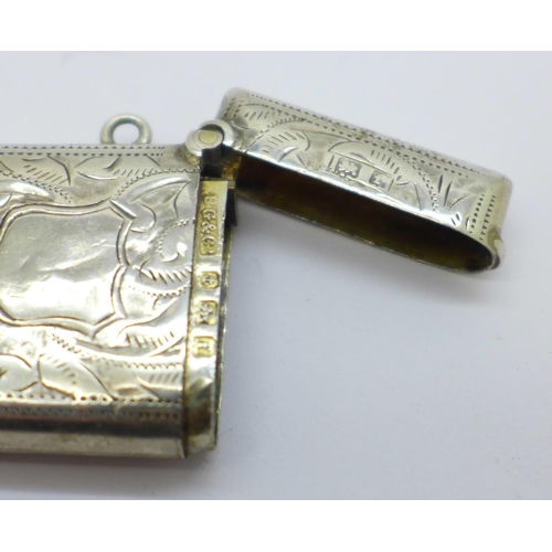 836 - A silver vesta case, Birmingham 1905