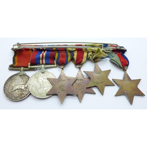 850 - A set of six WWII medals including Africa Service Medal and The Burma Star with Pacific bar to 67432... 