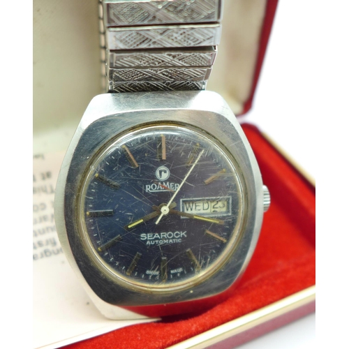 871 - Three wristwatches; Roamer (boxed), Edo Super and Seiko automatic