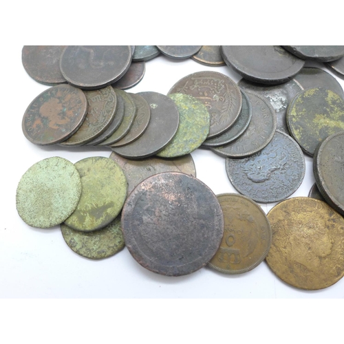 876 - A collection of coins, mainly 19th Century