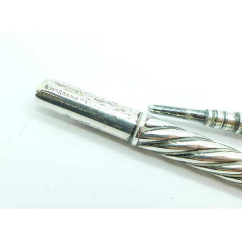 888 - A silver dip pen and pencil marked S. Mordan & Co.