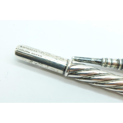 888 - A silver dip pen and pencil marked S. Mordan & Co.