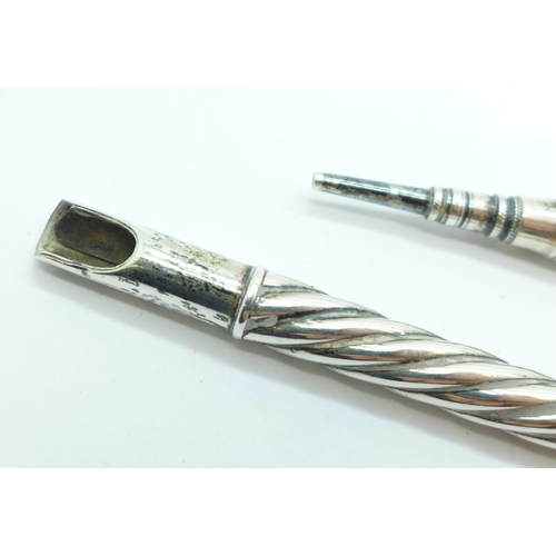 888 - A silver dip pen and pencil marked S. Mordan & Co.