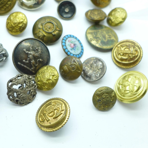 894 - A collection of buttons including uniform