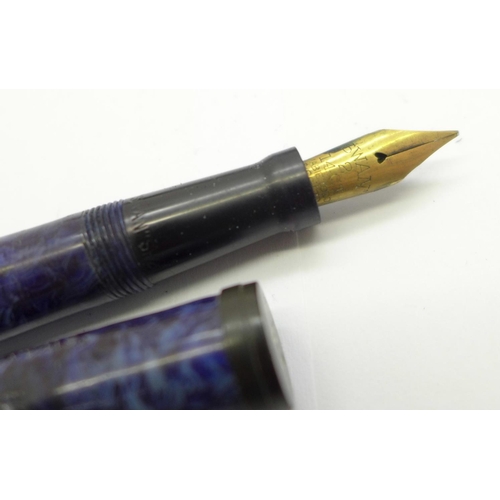 907 - Two fountain pens with 14ct gold nibs, Parker Maxima and Swan