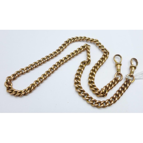 952 - A 9ct gold Albert chain, each link marked, 37.5g, 43cm