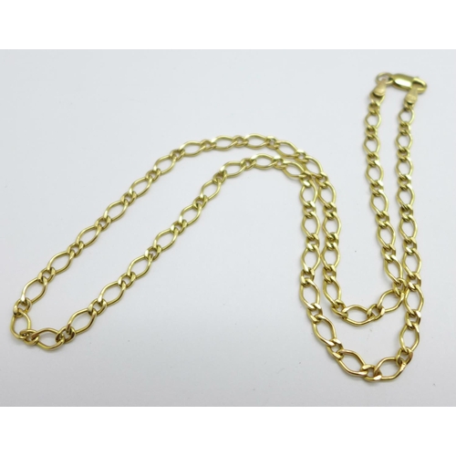 957 - A 9ct gold chain, 3.2g