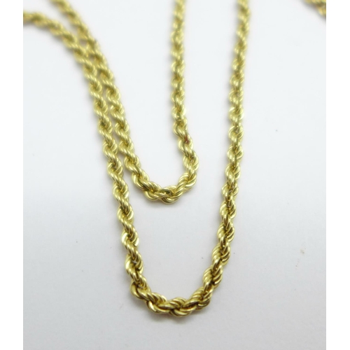 959 - A 9ct gold rope chain, 2.1g