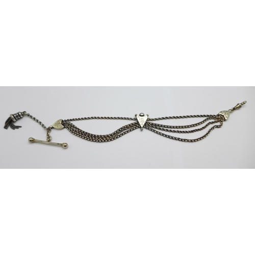 970 - A Victorian silver Albertina chain