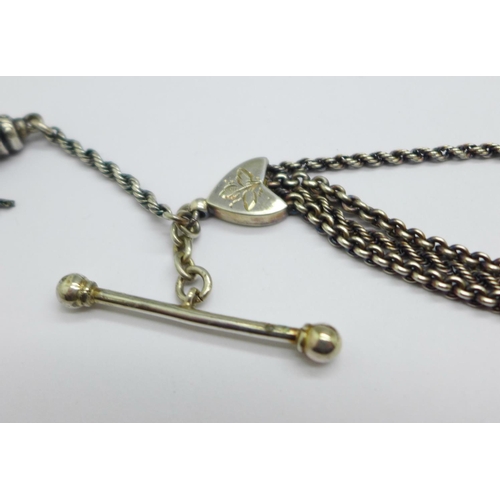 970 - A Victorian silver Albertina chain