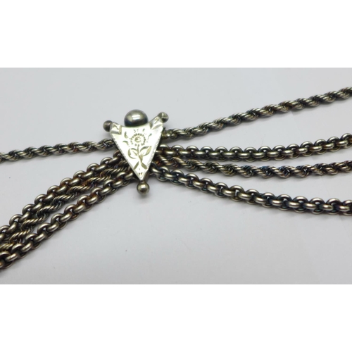 970 - A Victorian silver Albertina chain