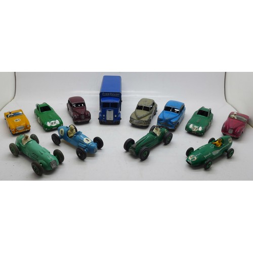 784 - Twelve Dinky Toys die-cast vehicles including eight racing cars