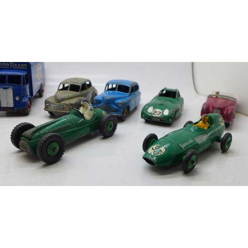 784 - Twelve Dinky Toys die-cast vehicles including eight racing cars