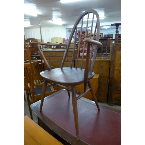 136 - A set of six Ercol dark elm and beech Quaker chairs