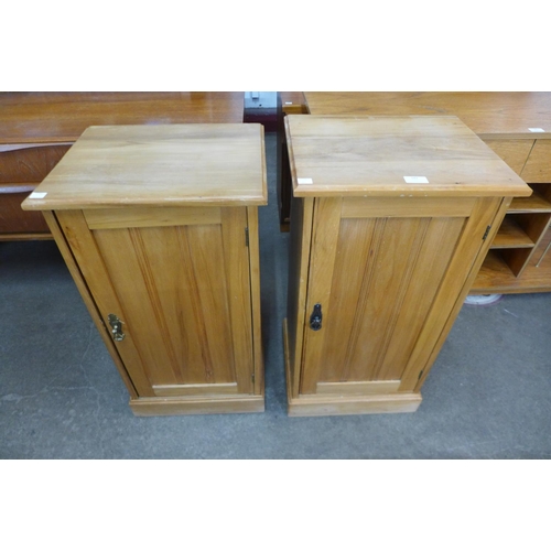 182 - Two similar Victorian satin birch pot cupboards