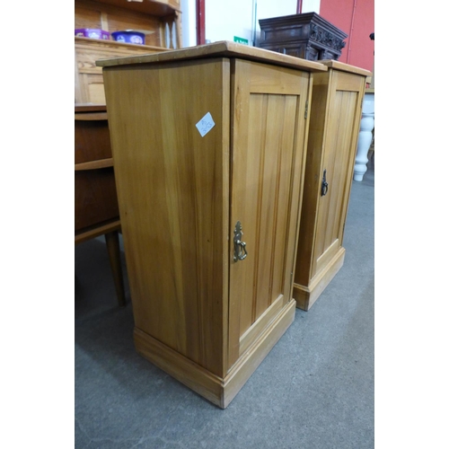 182 - Two similar Victorian satin birch pot cupboards