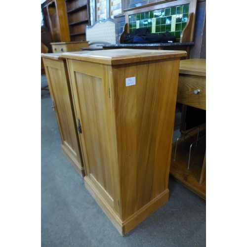 182 - Two similar Victorian satin birch pot cupboards