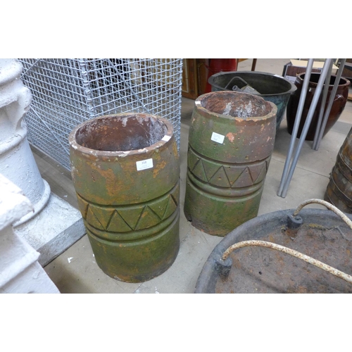 358 - A pair of terracotta chimney pots