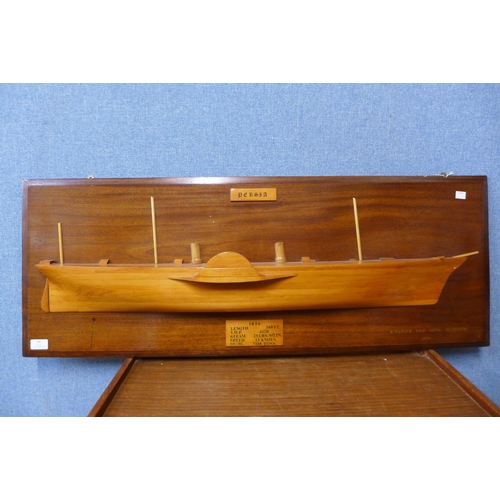 36 - A mahogany and teak ship diorama, Persia, built by R. Napier and Sons, Glasgow ,1856, 40 x 106cms