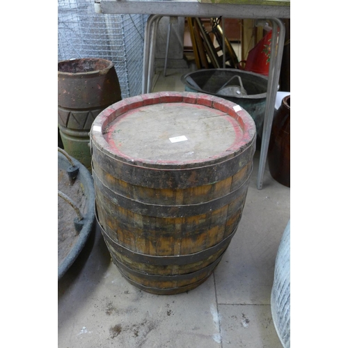 362 - A coopered oak barrel